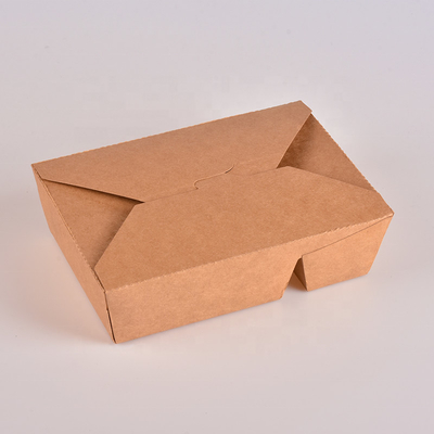 ورق كرافت 2 3 صندوق غذاء مقصور يسلب حاوية طعام يمكن التخلص منها