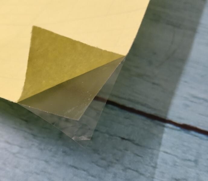 مقاوم لدرجات الحرارة العالية ملصق زيت مزدوج الجانب الورق الأصفر السفلي شفاف PVC فيلم ملصق مزدوج الجانب